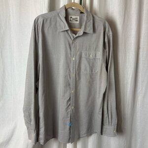 Howler Bros Men's Long Sleeve Button Down Shirt Striped Gray White Sz XLarge